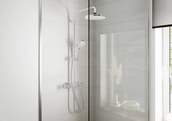 Душевая система для ванны Hansgrohe Vernis Shape Showerpipe 240 1jet 26900670 - фото2